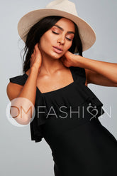 Waterfall One Piece - Black